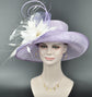 Lilac Kentucky Derby Hat: Feather Flower Church Wedding Hat