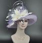 Lilac Kentucky Derby Hat: Feather Flower Church Wedding Hat
