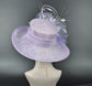 Lilac Kentucky Derby Hat: Feather Flower Church Wedding Hat
