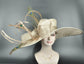 22089 Taupe Royal Ascot Horse Race Oaks day hat Carriage Tea Party Wedding Kentucky Derby Hat Party Hat Wide Brim  Wide Brim Hat