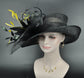 Kentucky Derby Hat: Black Feather Flower Sinamay Church Hat