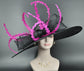 Royal Ascot Hat: Black Sinamay Feather Kentucky Derby Hat