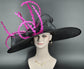 Royal Ascot Hat: Black Sinamay Feather Kentucky Derby Hat