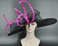 Royal Ascot Hat: Black Sinamay Feather Kentucky Derby Hat