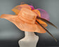 Orange Kentucky Derby Hat: Feather Flower Tea Party Hat