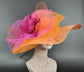 Orange Kentucky Derby Hat: Feather Flower Tea Party Hat