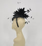 Black Sinamay Feather Fascinator: Kentucky Derby Tea Party Headband