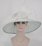 Powder Blue Sinamay Kentucky Derby Hat: Wide Brim Wedding Tea Party
