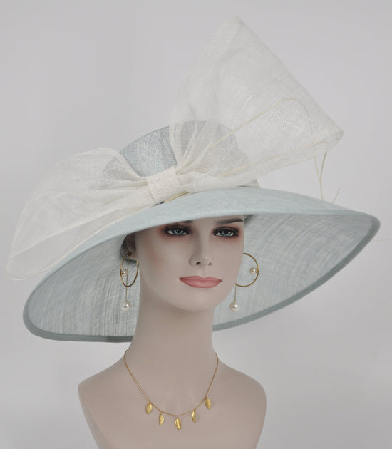Powder Blue Sinamay Kentucky Derby Hat: Wide Brim Wedding Tea Party