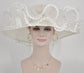 White Sinamay Kentucky Derby Hat: Feather Flower Tea Party Hat