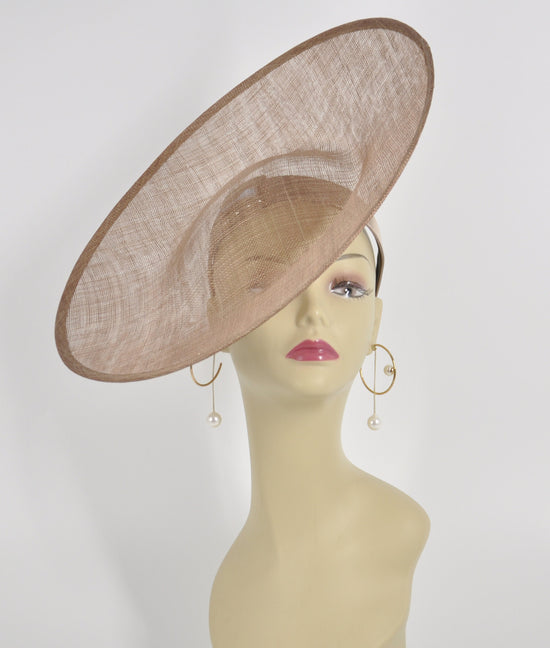 Sinamay Saucer Hat Base: DIY Millinery Supply, 16.14" Round Brim