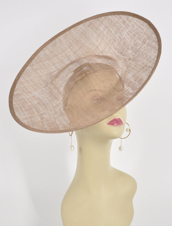 Sinamay Saucer Hat Base: DIY Millinery Supply, 16.14" Round Brim