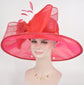 Red  Kentucky Derby Hat, Church Hat, Wedding Hat, Easter Hat, Tea Party Hat Wide Brim Royal Ascot Horse Race Oaks day hat
