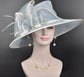 Powder Blue Sinamay Derby Hat: Wide Brim Royal Ascot Wedding Hat