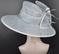 Powder Blue Sinamay Derby Hat: Wide Brim Royal Ascot Wedding Hat