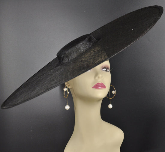 Wide Brim Sinamay Fascinator Hat: DIY Millinery Supply (23.03 Diameter)