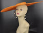 Orange Sinamay Fascinator Hat: Wide Brim Kentucky Derby DIY Millinery (23.03" Diameter)