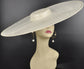 Wide Brim White Sinamay Fascinator Hat: Kentucky Derby Millinery Supply (23.03 Diameter)