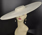 Wide Brim White Sinamay Fascinator Hat: Kentucky Derby Millinery Supply (23.03 Diameter)