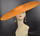 Orange Sinamay Fascinator Hat: Wide Brim Kentucky Derby DIY Millinery (23.03" Diameter)