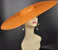 Orange Sinamay Fascinator Hat: Wide Brim Kentucky Derby DIY Millinery (23.03" Diameter)