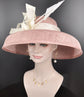 Blush Pink Sinamay Dome Hat: Audrey Hepburn Style Kentucky Derby Tea Party