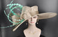 Taupe Sinamay Derby Hat: Royal Ascot, Tea Party Wedding