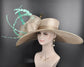 Taupe Sinamay Derby Hat: Royal Ascot, Tea Party Wedding