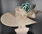 Taupe Sinamay Derby Hat: Royal Ascot, Tea Party Wedding