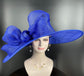 Royal Blue Derby Hat: Ascot Wedding Tea Party Hat