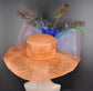 Orange Kentucky Derby Hat: Royal Blue Feather Church Hat