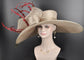 Taupe Sinamay Derby Hat: Royal Ascot, Wedding, Tea Party