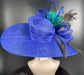 Royal Blue Feather Kentucky Derby Hat: Peacock Ascot Tea Party Hat