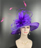 Purple Sinamay Kentucky Derby Hat: Feather Flower Ascot Hat