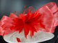 Wide Brim Sinamay Derby Hat: Powder Blue Silk Abaca Bow