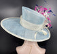 Sinamay Kentucky Derby Hat: Wide Brim Feathered Church Ascot Hat
