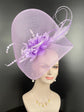 Cute Jumbo Lilac Royal Ascot Horse Race Oaks day hat  Fascinator Kentucky Derby Hat Church Tea wedding Party Hat