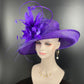 Church Kentucky Derby Hat Carriage Tea Party Wedding  JumboRoyal Ascot Horse Race Oaks day hat( Purple+ more colors)