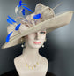 Church Kentucky Derby Hat Carriage Tea Party Wedding Wide Brim Woman&