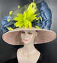 Wide Brim Sinamay Kentucky Derby Hat: Powder Blue Silk Abaca Bows