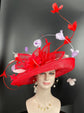Wide Brim Sinamay Kentucky Derby Hat: Custom Feather Tea Party Hat