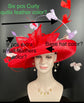 Wide Brim Sinamay Kentucky Derby Hat: Custom Feather Tea Party Hat