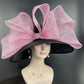 Black Jumbo Bow Wide Brim Kentucky Derby Hat, Ascot Hat for Wedding & Tea Party, Garden Party Hat, Mother of the Bride, Church