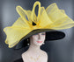 Black Jumbo Bow Wide Brim Kentucky Derby Hat, Ascot Hat for Wedding & Tea Party, Garden Party Hat, Mother of the Bride, Church