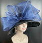 Black Sinamay Kentucky Derby Hat: Wide Brim Party Hat with Jumbo Bow