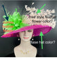 Hot Pink Sinamay Kentucky Derby Hat: Feather Flower Ascot Fascinator