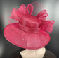 Burgundy Sinamay Wide Brim Hat: Royal Ascot, Kentucky Derby