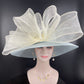 Powder Blue Sinamay Derby Hat: Wide Brim Ascot Race Day Hat