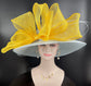 Powder Blue Lemon Yellow Ascot Horse Race Oaks day hat Carriage Tea Party Wedding Kentucky Derby Hat Party Hat Wide Brim Sinamay Hat