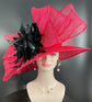 Red Sinamay Derby Hat: Royal Ascot Wedding Tea Party Hat